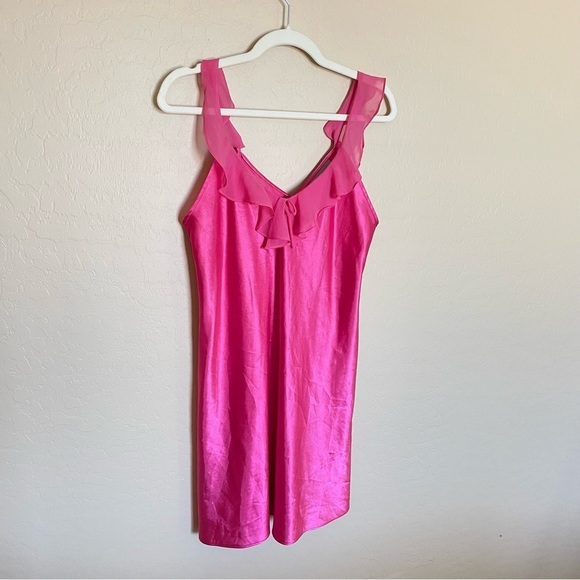Mini Hot Pink Slip Dress - Picture 5 of 9